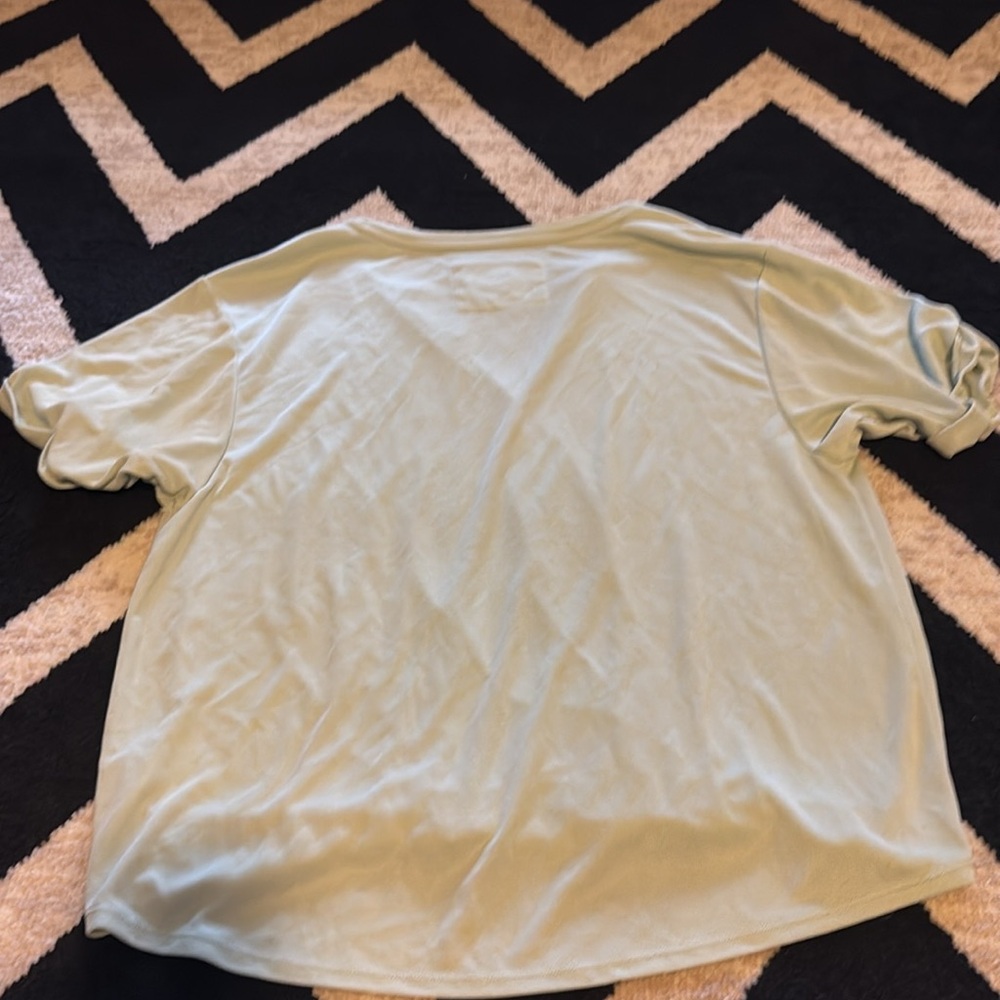 Anthropologie Saturday Sunday Short Sleeve Blouse Mint Green M - Picture 6 of 6